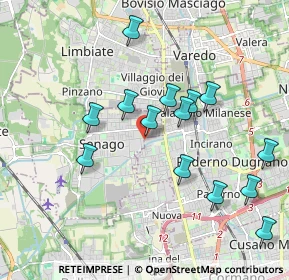 Mappa 20037 Senago MI, Italia (1.89143)