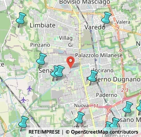 Mappa 20037 Senago MI, Italia (3.13538)
