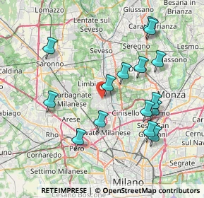 Mappa 20037 Senago MI, Italia (7.83333)