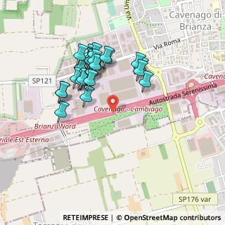 Mappa A4 Torino - Trieste, 20873 Cavenago di Brianza MB, Italia (0.42857)