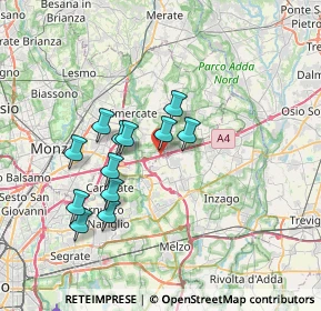 Mappa A4 Torino - Trieste, 20873 Cavenago di Brianza MB, Italia (6.19833)