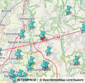 Mappa A4 Torino - Trieste, 20873 Cavenago di Brianza MB, Italia (6.435)