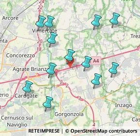 Mappa A4 Torino - Trieste, 20873 Cavenago di Brianza MB, Italia (4.06833)