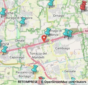 Mappa A4 Torino - Trieste, 20873 Cavenago di Brianza MB, Italia (3.35867)
