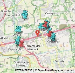 Mappa A4 Torino - Trieste, 20873 Cavenago di Brianza MB, Italia (1.6345)