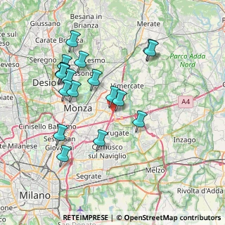 Mappa A51 Tangenziale Est di Milano &, 20864 Agrate Brianza MB, Italia (7.53389)