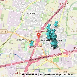 Mappa A51 Tangenziale Est di Milano &, 20864 Agrate Brianza MB, Italia (0.7605)