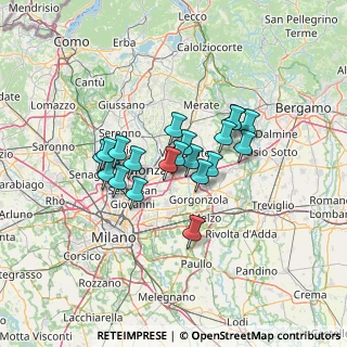 Mappa A51 Tangenziale Est di Milano &, 20864 Agrate Brianza MB, Italia (9.6465)