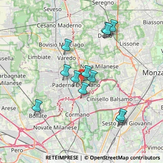 Mappa SP Milano Meda, 20037 Paderno Dugnano MI, Italia (3.61667)
