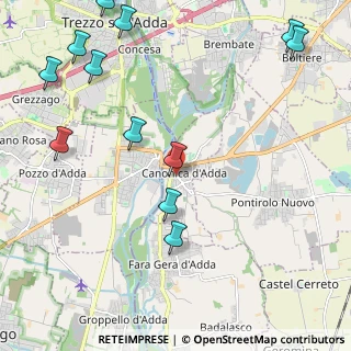 Mappa Piazza del Comune, 24040 Canonica d'Adda BG, Italia (2.8225)