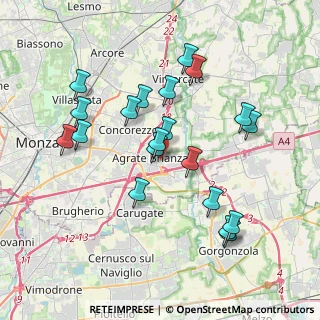 Mappa Via San Francesco D'Assisi, 20864 Agrate Brianza MB, Italia (3.6975)