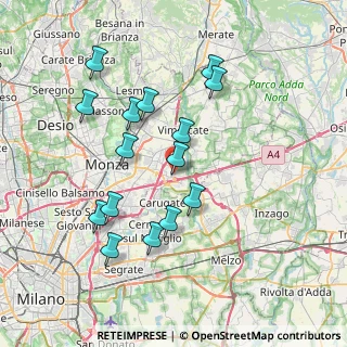 Mappa Via S. Francesco D'Assisi, 20864 Agrate Brianza MB, Italia (7.25267)