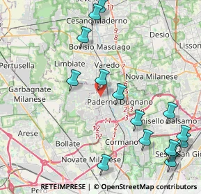 Mappa Via Paolo Magretti, 20037 Paderno Dugnano MI, Italia (5.16333)