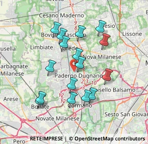 Mappa Via Italia, 20037 Paderno Dugnano MI, Italia (3.28938)