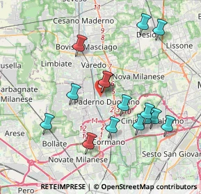 Mappa Via Italia, 20037 Paderno Dugnano MI, Italia (3.754)