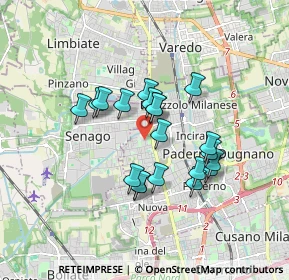 Mappa Via Michelangelo Buonarroti, 20037 Paderno Dugnano MI, Italia (1.3735)