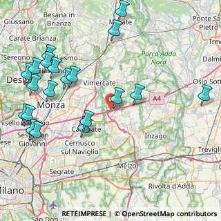Mappa A4 Torino - Trieste, 20864 Caponago MB, Italia (10.3795)