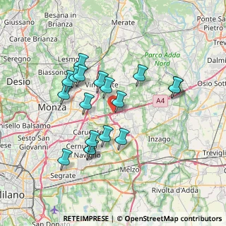 Mappa A4 Torino - Trieste, 20864 Caponago MB, Italia (6.61111)