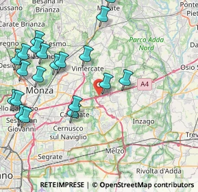 Mappa A4 Torino - Trieste, 20882 Bellusco MB, Italia (9.929)