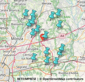 Mappa A4 Torino - Trieste, 20882 Bellusco MB, Italia (7.24529)