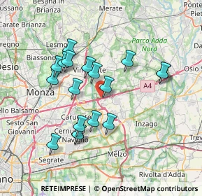 Mappa A4 Torino - Trieste, 20867 Agrate Brianza MB, Italia (6.61111)
