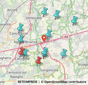 Mappa A4 Torino - Trieste, 20882 Bellusco MB, Italia (4.02083)