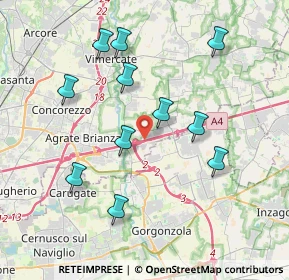 Mappa A4 Torino - Trieste, 20867 Agrate Brianza MB, Italia (3.79273)