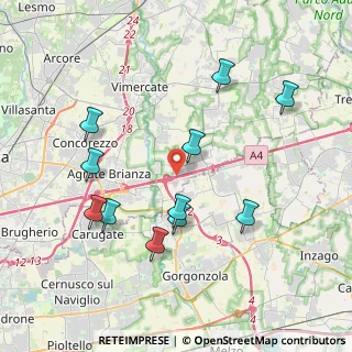 Mappa A4 Torino - Trieste, 20864 Caponago MB, Italia (3.98182)