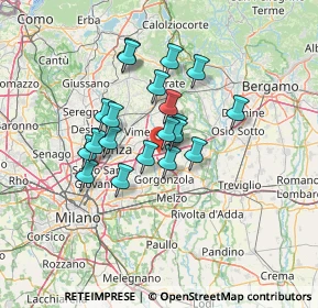 Mappa A4 Torino - Trieste, 20882 Bellusco MB, Italia (10.3685)