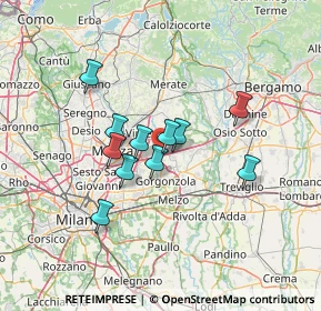 Mappa A4 Torino - Trieste, 20882 Bellusco MB, Italia (10.35091)