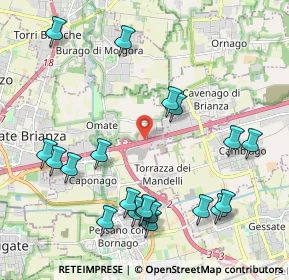 Mappa A4 Torino - Trieste, 20882 Bellusco MB, Italia (2.398)