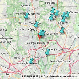 Mappa Superstrada MILANO - MEDA - LENTATE, 20037 Paderno Dugnano MI, Italia (4.53615)