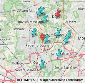 Mappa Superstrada MILANO - MEDA - LENTATE, 20037 Paderno Dugnano MI, Italia (3.64545)