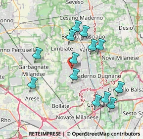 Mappa Via Tagliamento, 20030 Senago MI, Italia (3.74308)