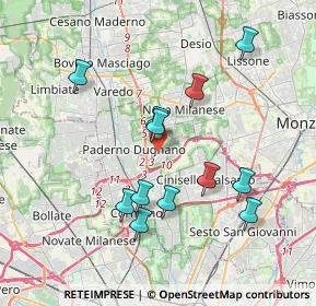 Mappa Via Riccardo Wagner, 20037 Paderno Dugnano MI, Italia (3.60667)