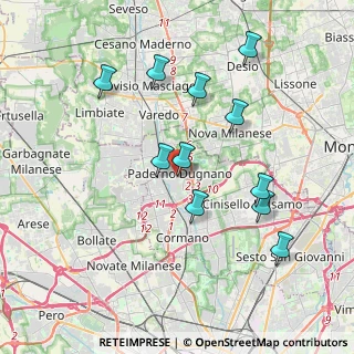 Mappa Via Enrico Toti, 20037 Paderno Dugnano MI, Italia (3.73636)