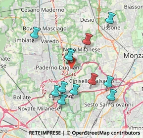 Mappa Via Vincenzo Bellini, 20037 Paderno Dugnano MI, Italia (3.60167)