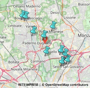 Mappa Via Vincenzo Bellini, 20037 Paderno Dugnano MI, Italia (3.68364)