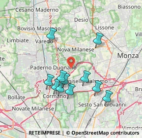 Mappa Via Sondrio, 20037 Paderno Dugnano MI, Italia (3.34636)