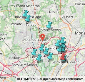 Mappa Via Mozart Wolfang Amedeo, 20037 Paderno Dugnano MI, Italia (3.93235)