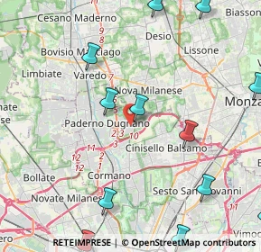 Mappa Via Tosti Pietro, 20037 Paderno Dugnano MI, Italia (5.91385)