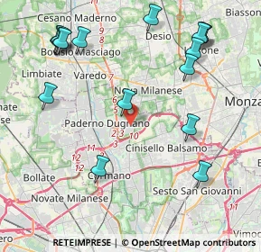 Mappa Via Tosti Pietro, 20037 Paderno Dugnano MI, Italia (5.06875)