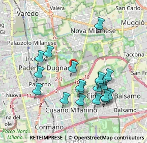 Mappa Via Tosti Pietro, 20037 Paderno Dugnano MI, Italia (1.86684)
