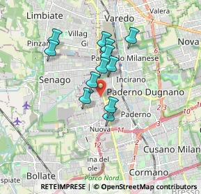 Mappa Via Donatori di Sangue, 20037 Paderno Dugnano MI, Italia (1.36083)