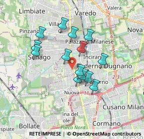 Mappa Via Panceri, 20037 Paderno Dugnano MI, Italia (1.41857)