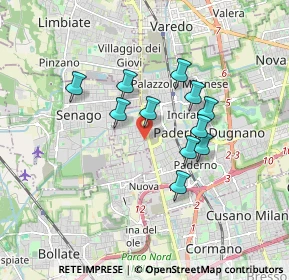 Mappa Via Donatori di Sangue, 20037 Paderno Dugnano MI, Italia (1.38)