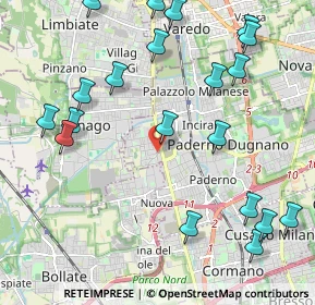 Mappa Via Panceri, 20037 Paderno Dugnano MI, Italia (2.587)