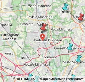 Mappa Via Luigi Cadorna, 20037 Paderno Dugnano MI, Italia (6.64273)