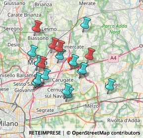 Mappa Via Galileo Galilei, 20867 Caponago MB, Italia (6.46842)