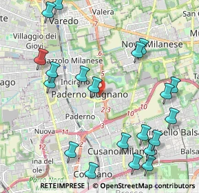 Mappa Via Fausto Coppi, 20037 Paderno Dugnano MI, Italia (2.5645)